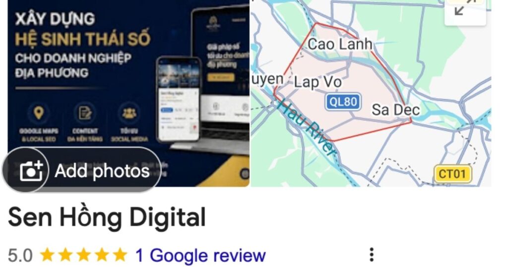 Sen Hồng Digital trên Google Maps